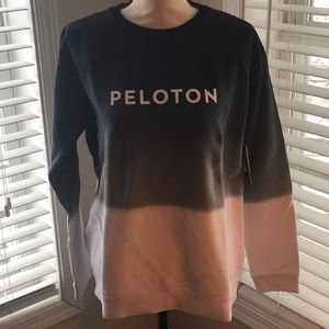 NWT Peloton Ombré Classic Crewneck Sweatshirt Black to Grey to White. Size L
